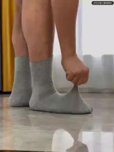 5Pairs Men Loose Solid Color Cotton Sports Deodorant Big Size Socks