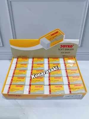 (MURAH) 40 PCS PENGHAPUS PENSIL JOYKO ER-110 526-B40P WARNA HITAM-PUTIH DAN WARNA WARNI