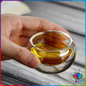 AIK แก้วชา ถ้วยจอก แก้วใสสองชั้นทนความร้อน Tea Cups