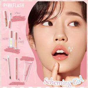 PINKFLASH New Year Full Face Makeup Set Oil control Foundation + Matte Lipstick + Lip care +Waterproof Mascara +eyebrow pencil (#Scheming girl)