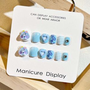 PTK52 ดอกไม้ประดับดอกไม้ เล็บปลอมสำหรับเด็ก กระต่ายกระต่ายกระต่าย หมีหมีหมี เล็บปลอมการ์ตูนสำหรับเด็ก ถอดออกได้ อุปกรณ์ทำเล็บ อุปกรณ์เล็บการ์ตูน ของเล่นเด็กเล่น