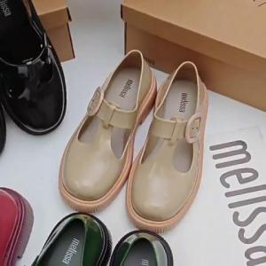 Melissa Official Store Women Shoes Melissa Jackie Women Platforms Round Head elastic flat shoes soft jelly shoes