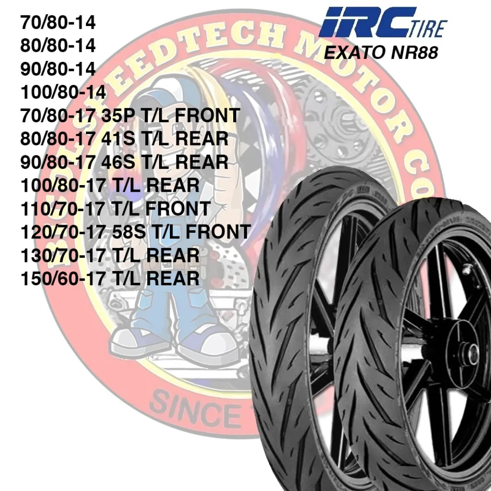 IRC NR88 0 EXATO - Exato Ban 90⁄80 Motor Irc 1 TIRE TUBELESS