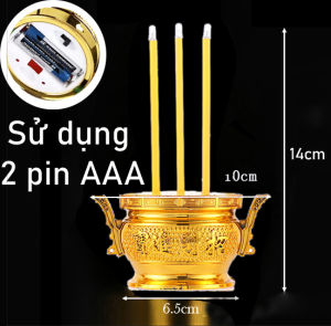 Lư hương điện tử dùng pin tiểu tiện lợi cao 26 cm 21 cm 14cm (tùy chọn mua)