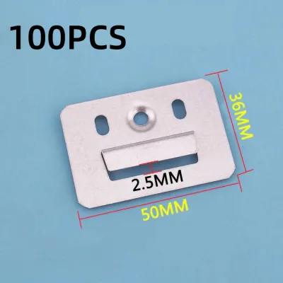 Isi 100pcs Klip Besi Wallpanel Buckle Bracket Clip Wallpanel / Clip Wood Pannel Wpc / Braket Wall Panel Wpc 36mm x 50mm
