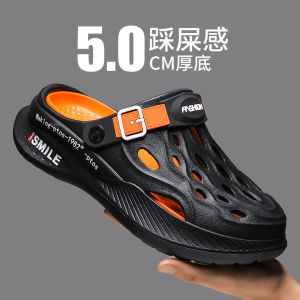 Free Shipping MenS Summer Outdoor Clogs Non-Slip Odor-Resistant Closed-Toe Half-Slipper Style Suitable For Outdoor Activities And Beach Wear
