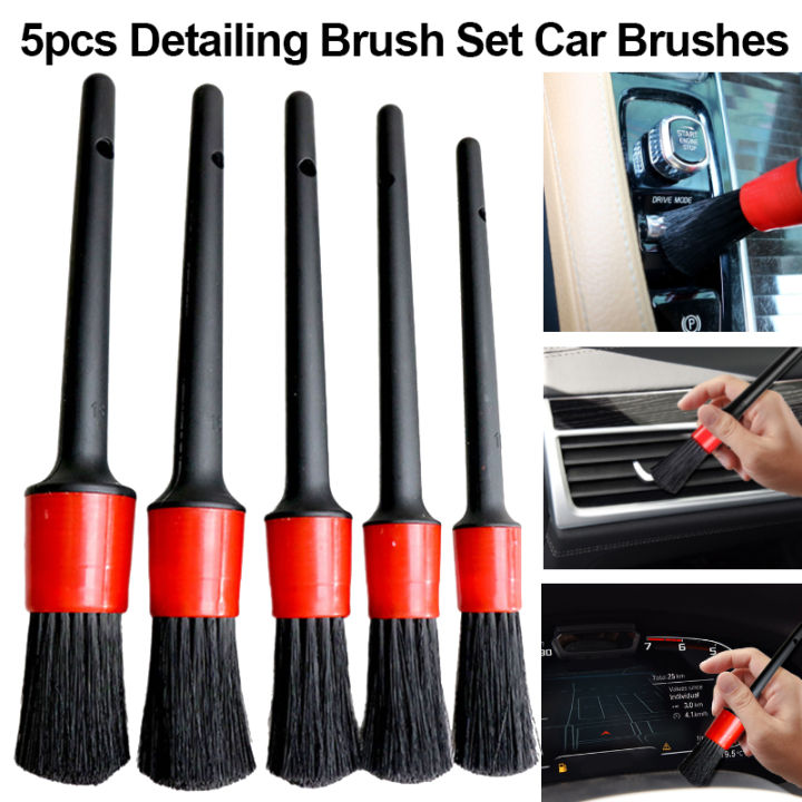 5PCS Car Detailing Brushes Car Wash Slit Brush Clean Seat Detail