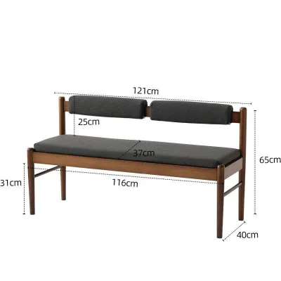 UrbanSpace SG- Dining Bench Solid Wood Bench with Backrest Solid Wood Backrest Bench Doorway Home Sofa Simple Dining Chair Multifunctional Bench Nordic Bedside Stool
