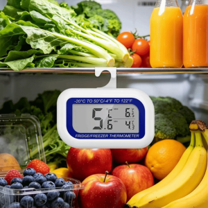 XIJIBAN Waterproof Refrigerator Thermometer Max/Min Record  Mount Digital Thermometer Convenient Hook Design Kitchen Thermometer Kitchen