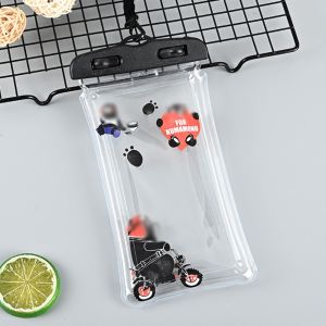 GHRDU โปร่งใสโปร่งใส กระเป๋ากันน้ำโทรศัพท์ พิมพ์ลายการ์ตูน คุโรมิ ฝาครอบกันน้ำแบบลอย ถุงกั้นน้ำ โดราเอโม กระเป๋าโทรศัพท์พีวีซี เทศกาลโรยน้ำ