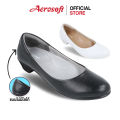 Aerosoft (แอโร่ซอฟ) รองเท้าพยาบาล รองเท้าหนังสีขาว / สีดำ รุ่น CW3433. 