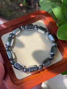 Terahertz Stone Elastic Bracelet for Men Women Natural Crystals Wristband Promoting Comfortable Hand Relaxation