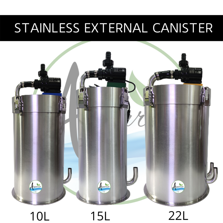 STAINLESS CANISTER AQUARIUM FILTER WITH PUMP 10L 1500LPH Lazada PH