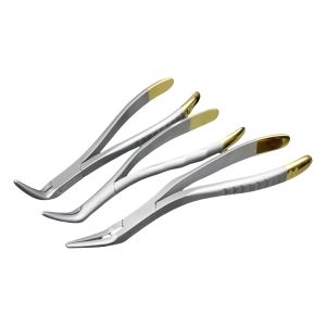 1pc Dental Root Fragment Tooth Extraction Forceps Stainless Steel Curved Beak Serrated Maxillary Mandibular Autoclavable Tools