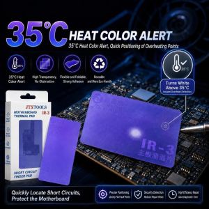 WILLUCK 35 ℃   Thay đổi màu sắc Miếng dán tìm mạch ngắn Silicone IR‑3 Tấm lót đo nhiệt độ dùng trong sửa chữa điện thoại. Ngay lập tức Có thể tái sử dụng. Miếng thử nghiệm để kiểm tra lỗi mạch điện ngắn trên bo mạch chủ. Sửa chữa điện thoại di động