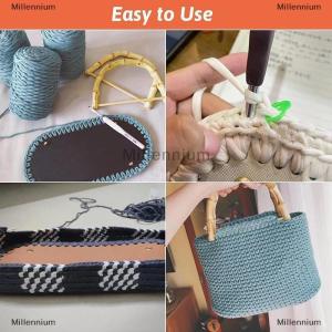 [COD] Millennium 22x10Cm Dài Dưới Cho Dệt Kim Túi PU Da Cơ Sở Túi Handmade Dưới Với Lỗ Tự Làm Crochet Túi Phụ Kiện Phía Dưới