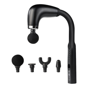 【✅SG stock】Curved Fascia Massage Gun 9 Speeds With 4 Massage Heads Back Massager Tool