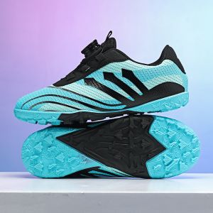 Douchuans new breathable childrens soccer shoes for boys and elementary school students with rotating buttons TF Turf football training shoes