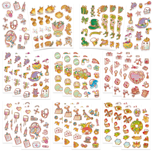 24ชิ้นสติกเกอร์ Clipart ที่ไม่ซ้ำกันสำหรับงานฝีมือเด็กของตกแต่งงานปาร์ตี้สมุดภาพวัสดุสิ้นเปลืองแท่งปอกเปลือกศิลปะพรีเมี่ยม