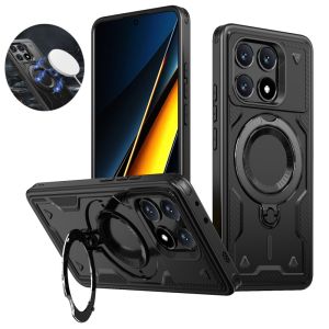 For Xiaomi Poco X6 Pro 5G Case Magsafe Wireless Charge Cover For PocoX6Pro Poko Little X 6 Pro X6Pro 5G Ring Stand Armor Funda