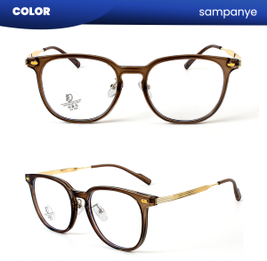 IOOI Eyewear -  Kacamata Bulat TR90 Lensa Anti Radiasi Blueray Photocromic Wanita 23026