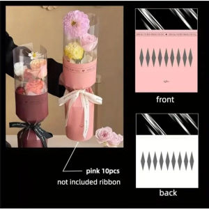10pcs Round Flower Wrapping Paper In Clear Plastic Ideal for ValentineS Day WomenS Day