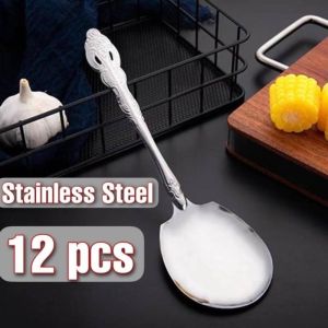 1/12Pcs Restaurant Serving Spoon Durable Stainless steel household vegetable spoon