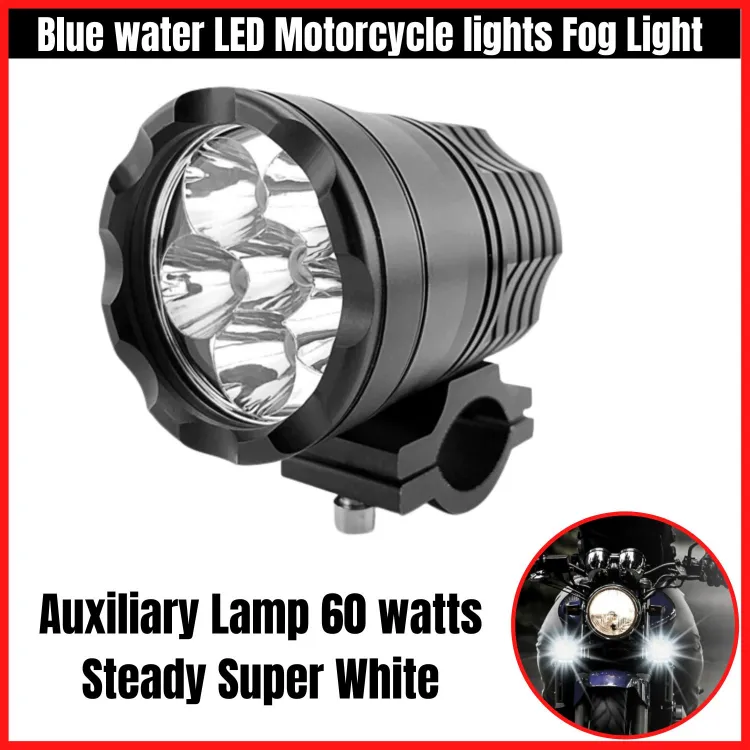 Blue water LED Motorcycle lights Fog Light Auxiliary Lamp 60 watts