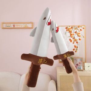 YUDESHUI Thú nhồi bông Đồ chơi búp bê ong cá mập 15/48cm Dễ thương Đồ chơi nhồi bông hình dao cá mập Hài hước dây chuyền cá mập Quà sinh nhật