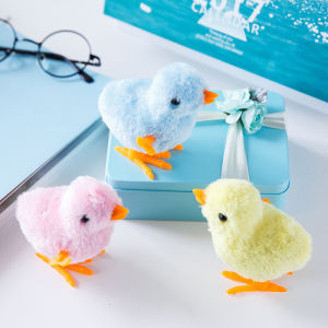 Wind Up Plush Chick Toy Cute Simulation Jumping Chicken Movable Walking Toy Baby Kids Educational Play Toy