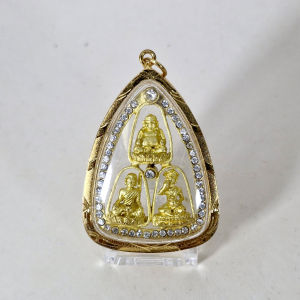 Phra Sangkachai Phra Sivali Phra Upakut Wealth Trio with Micron Gold Casing