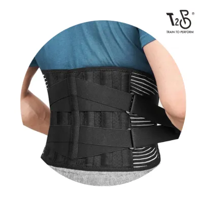 T2P Heavy-Duty Weightlifting Core Support Belt | Double Pull Lumbar Brace for Gym & Powerlifting