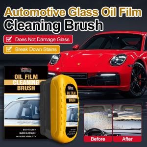 【Streak-Free Cleaning in 1 Pass】Durable Car Glass Oil Film Remover Brush Effective Windshield Cleaner Tool Auto Detailing Car Care