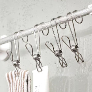 10PCS Hook 201 Stainless Steel Clip Drying Socks Hanger Hook Heavy Duty Clip Wire Clothespins Laundry Chip