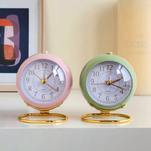Nordic Retro Silent Portable Cute Alarm Clock with Lights Home Decor Bedside Table Display
