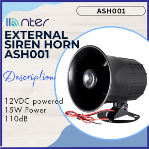 Wired Security Burglar Alarm 15 Watt 15W Alarm External Siren Horn 12V DC Powered 110dB Sound ASH001
