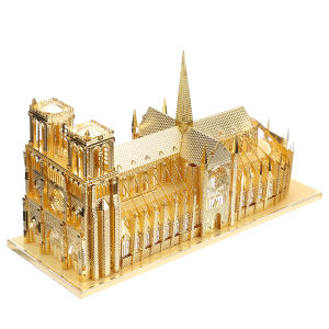 Piececool 3D โลหะปริศนาสำหรับผู้ใหญ่ Notre Dame Cathedral Paris ชุดอาคาร DIY โลหะชุดสถาปัตยกรรม Building Blocks ของขวัญเด็ก