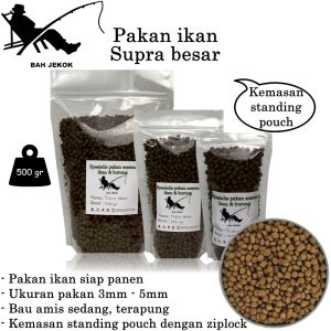 Pelet Supra Besar Apung Pakan Ikan Jitu Kolam & Laut SP (500gr)