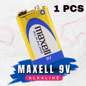 Bateri Maxell Alkaline 9V/Maxell Japan Long Lasting Genuine Alkaline 9V Battery [1Pcs]