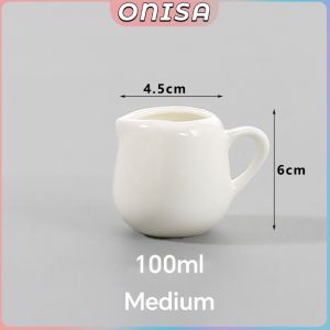 Onisa Ceramic Mini Coffee Kettle Milk Jug Small Milk Cup Kitchen Sauce Bowl 50ml 100ml 240ml 1Pc