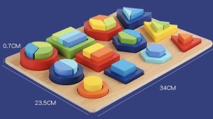 Wooden Geometric Shape Cognition Board Montessori 3D Matching Puzzle Sorting Math Toy Preschool Learning Educational Game Toys