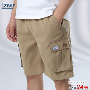 ZEKE Cargo Shorts for Men Cutting Straight Cut lalaki Trouser Tactical Five Pocket Working Menswear Cargo Pants