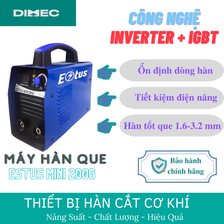 Máy hàn que Estus Mini 200G hàn liên tục que 2.5 - máy hàn IGBT tiết ...