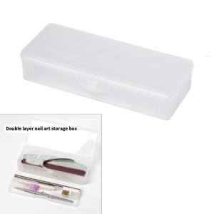 Manicure Tool BoxDouble Layer Personal Storage Case for OrganizingPlastic Nail Tool Box for Manicure Pedicure Kit