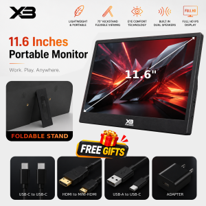 NANATECH 11.6-Inch Portable External Monitor Full HD 1080P Slim USB-C Display for Laptop Second Screen