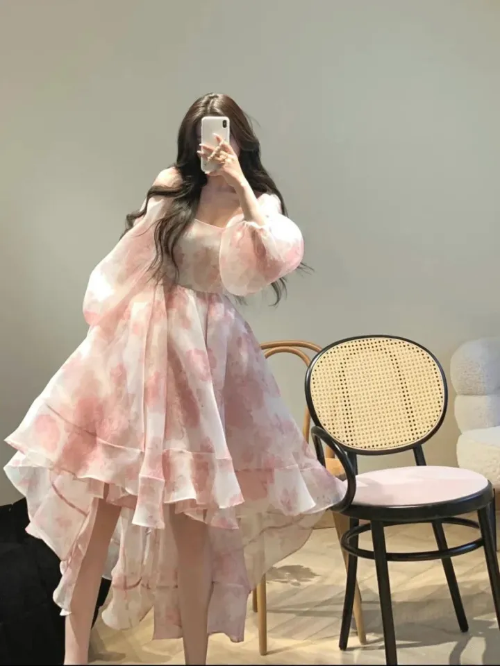 Summer super organza fairy princess puff sleeve long-sleeved dress  temperament meat-covering medium and long fairy dress Vestido De Princesa  Para Nias - Lazada | Lazada PH