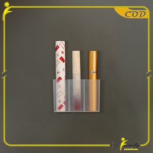 ONE-C1157 Kotak Penyimpanan Lipstik Brush Makeup 3 Sekat Transparan Multifungsi Rak Dinding Lipstik