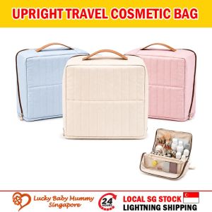 Upright Travel Cosmetic Bag Large Capacity Makeup Organizer Toiletry Case Luggage Sleeve Portable Vanity Storage Bag