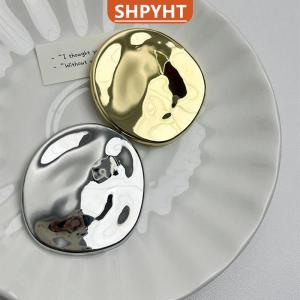 [COD] SHPYHT SPORTS NEW Fashion Minimalist Irregular Geometric Metal Uneven Polished Oval Brooch For Women Girl Party Jewelry Gifts