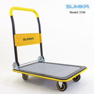 Xe đẩy hàng 4 bánh SUMIKA T150 - Khung thép tay cầm gấp mở tiện lợi tải trọng 150kg